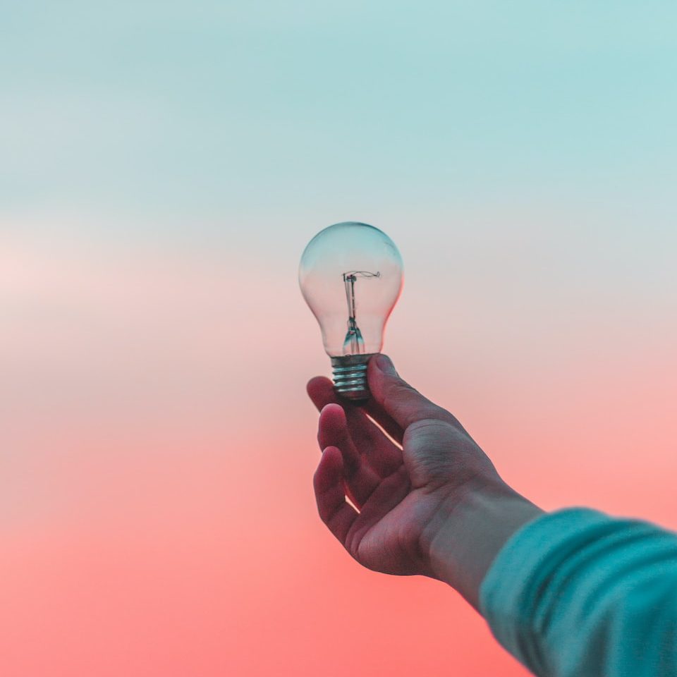 person holding light bulb